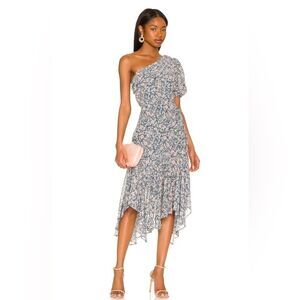 ASTR the Label • Santorini Dress in Blue & Peach Multi Floral